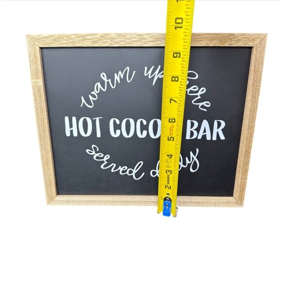 Hot Cocoa Bar Wall Sign 11x9 Rustic Chalkboard Look Daily Kitchen Decor Winter - Picture 8 of 11